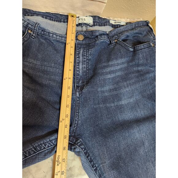 VGS Women's Blue Solid Stretch Denim High Rise Ankle‎ Skinny Jeans Size 24 - Picture 7 of 8